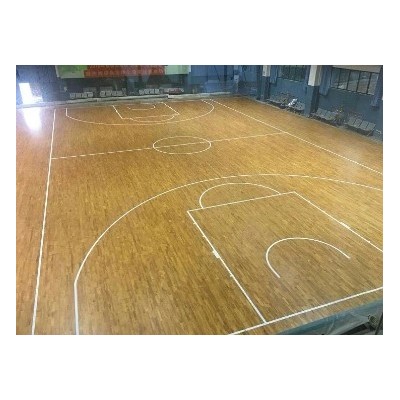 室内篮球运动木地板工厂 耐磨悬浮体育运动地板 实木体育地板划线图4