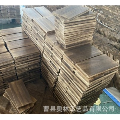 曹县工厂桐木碳化木板做旧实木置物板 一字板实木板材炭烧板现货图4