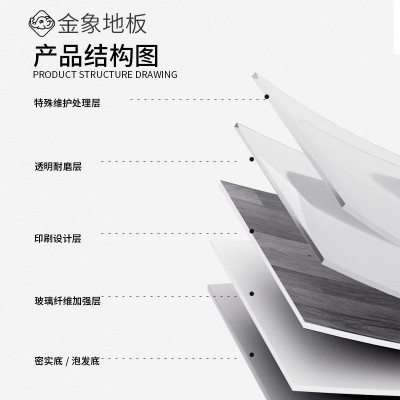 批发金象pvc塑胶地板贴地胶家用耐磨防水瓷砖客厅加厚地贴ins网红图5