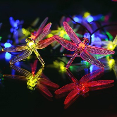 伯利发亚马逊热销灯串20LED太阳能地插灯串蜻蜓造型8模式图3