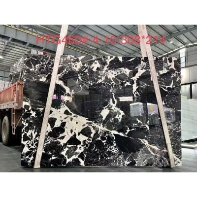 黑色奢石天然大理石拿破仑黑餐台台面石材楼梯脚踏板护墙板批发图3