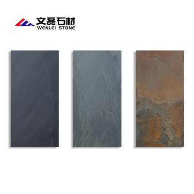 九江青石板岩板天然石板墙砖公园庭院室外地砖300*600地铺石批发图5