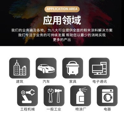 粉末涂料塑粉 热固性黑磨砂户内外高平亚光桔纹 静电喷涂厂家供应图4