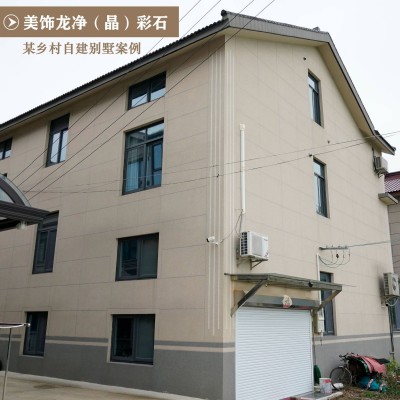 美饰龙净彩石漆外墙仿石漆水包沙别墅豪宅质感漆真石漆批刮理石漆图3