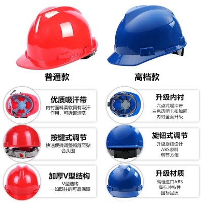 安全帽加厚防砸防护安全头盔劳保建筑施工印字冬季安全帽 工地国标图2