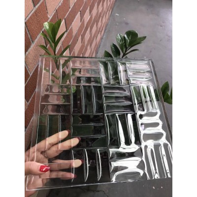 热熔玻璃钢化水纹压铸艺术各种纹路热熔玻璃厂家来图定制图3