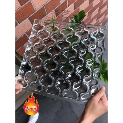 热熔玻璃钢化水纹压铸艺术各种纹路热熔玻璃厂家来图定制图2