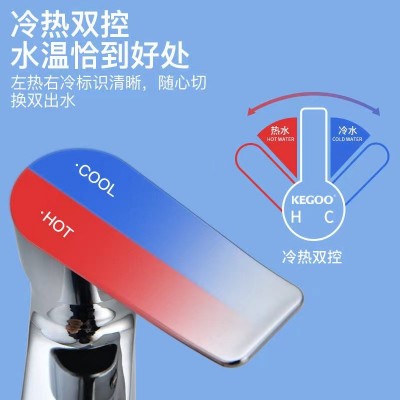 面盆水龙头公共卫生间浴室单冷水龙头洗脸盆洗手盆全铜冷热水龙头图4