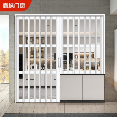 铝镁合金厨房折叠门客厅阳台推拉门商铺伸缩隔断门简易临时门厂家图3