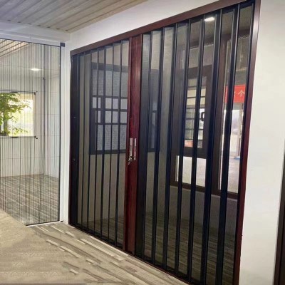 铝合金折叠纱门金钢网推拉式防蚊沙门 带锁防盗推拉伸缩隐形门图4