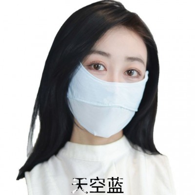 夏季薄款冰丝凉感面罩骑行运动遮阳防紫外线uv透气护眼角防晒口罩图5
