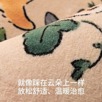 法式客厅地毯家用少女卧室地垫圆形兔子床边毯主卧梳妆台床边地毯图3