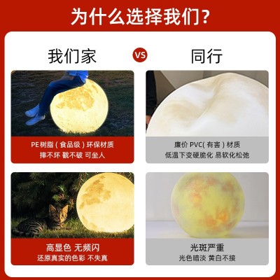 月亮灯户外防水草坪灯月球灯花园别墅庭院灯景观灯落地灯太阳能灯图3
