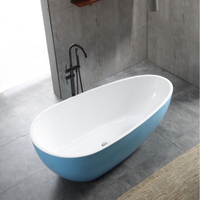 亚克力浴缸彩色蓝色网红设计师推荐浴盆