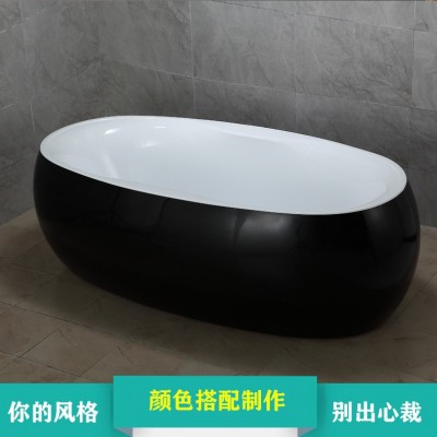 厂家供应家用酒店椭圆形独立式冲浪按摩智能恒温蛋形时尚浴缸佛山图4