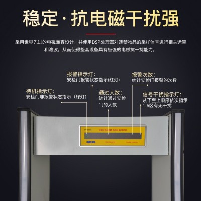 品维安660A六区室外防水安检门学校手机公检法工厂铜铝金属探测门图5