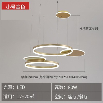 新款吊灯北欧简约现代餐厅灯饰创意个性后现代led灯圆形房间灯具图4