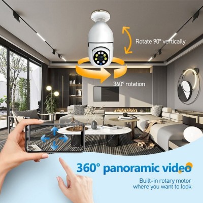 V380远程监控摄像头200万tuya全景智能高清灯泡式Okam 监控摄像机图3