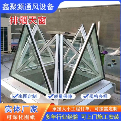 消防电动采光排烟天窗 三角型通风排烟天窗 大型厂房采光 通风设备图2