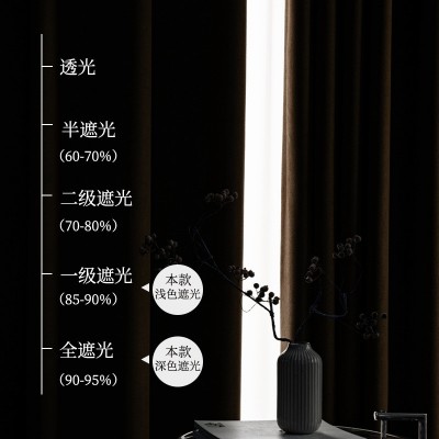新款玛奇朵纯色高遮光窗帘成品奶油色绍兴柯桥布料批发简约现代图4