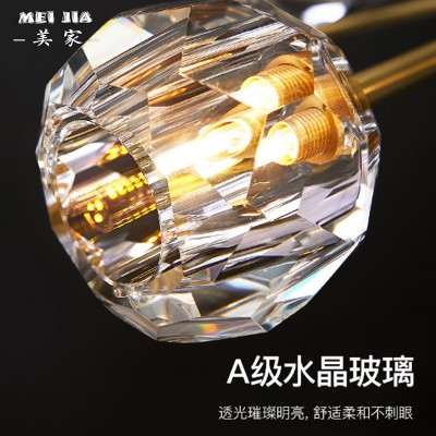 现代水晶客厅吊灯全铜后现代轻奢卧室餐厅主房间灯简约水晶吊灯具图4
