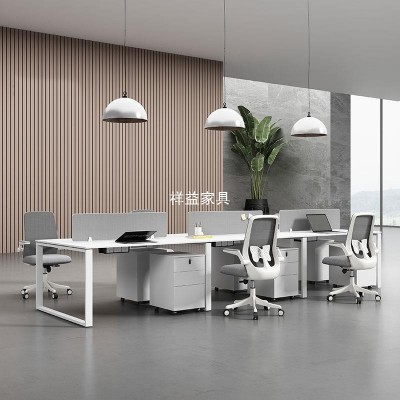 办公电脑桌椅组合屏风工作位卡座4/6/8人位办公工作桌简约现代图4