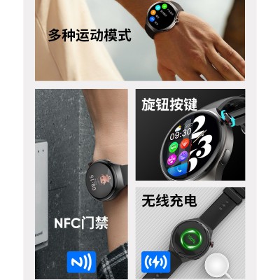 跨境爆款NFC智能手表S22华强北多功能运动男士手表监测 智能手环图3