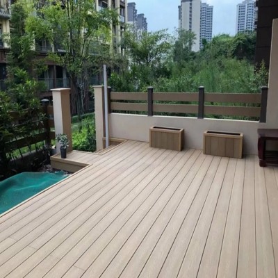 户外景观木塑地板栈道 防水防腐小区露台地板 顺心木业图4