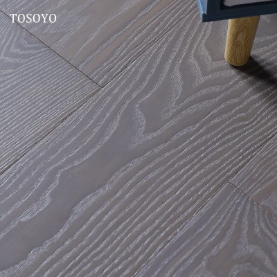 水曲柳新三层实木复合15mm地热地板现代轻奢冷色系EO深灰实木地板图3