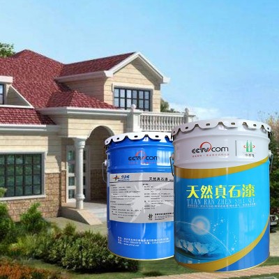 厂家生产批发 天然防水耐污外墙水包水涂料 装修工程水包水真石漆图4
