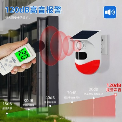 人体红外感应声光报警器WiFi太阳能警笛户外森林防火动物驱赶器图2