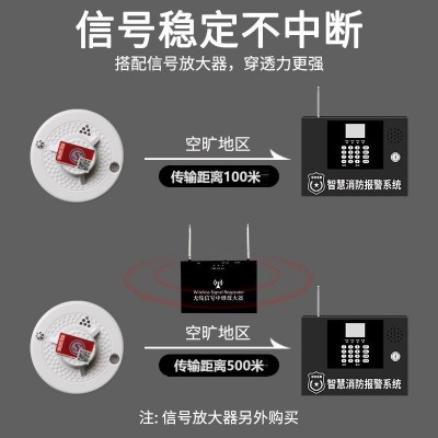 烟雾报警器系统消防报警主机火灾烟感探测联网无线烟感应报警器图3