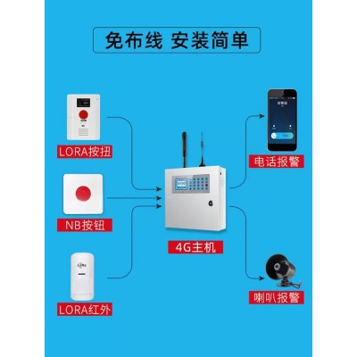 医院一键报警器商场无线紧急按钮安防系统LoRa远距离红外感应报警图2