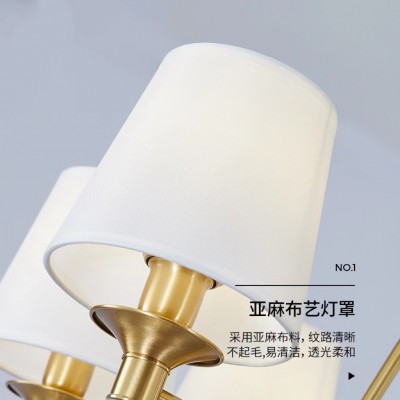 美式吊灯全铜客厅轻奢餐厅卧室主灯现代简约大气乡村灯具大厅灯具图4