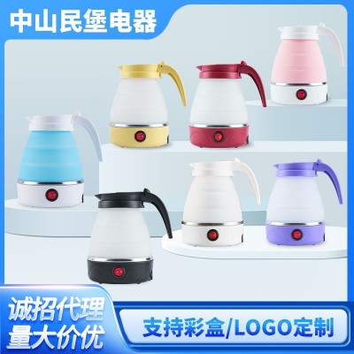 厂家货源折叠便携式烧水壶批发出差旅游恒温自动断电硅胶电热水壶图2