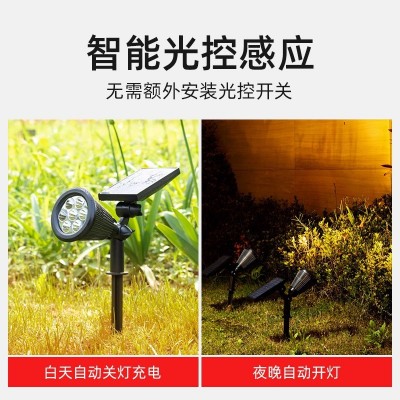 太阳能超亮射灯户外防水路灯地插草坪灯家用景观庭院灯花园照树灯图3