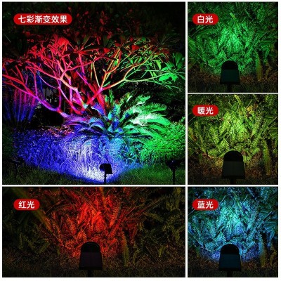 太阳能超亮射灯户外防水路灯地插草坪灯家用景观庭院灯花园照树灯图2