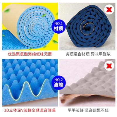波浪隔音棉自粘墙体吸音棉家用消音棉填充海绵材料录音棚室内批发图4