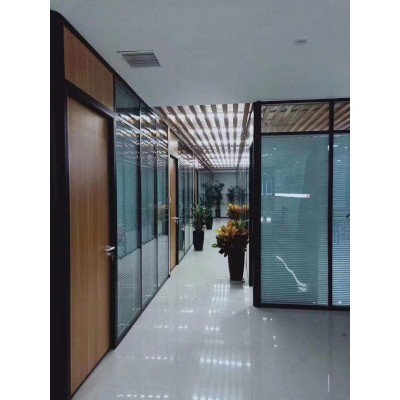 办公室隔断墙双玻百叶单玻高隔间铝合金钢化玻璃隔断铝型材厂家图4