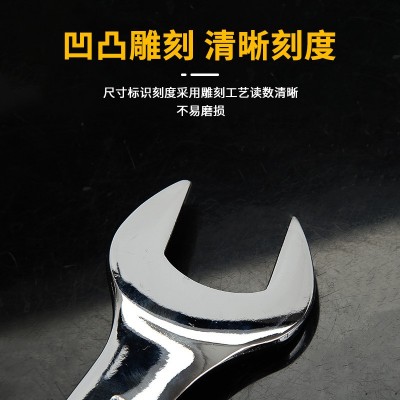 工厂生产MIDDLY镜面全抛光开口扳手双头呆扳手两用汽修工具套装图2