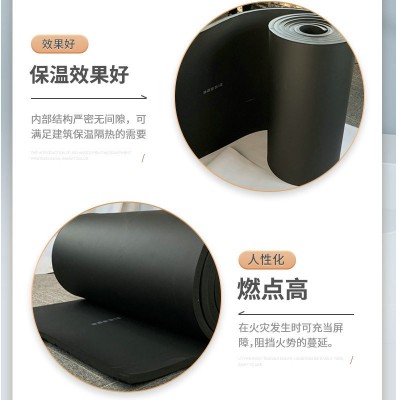 黑色橡塑板通风管保温材料隔热棉高密度泡沫板海绵墙体KTV吸音棉图3
