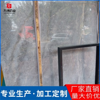 爱马仕灰大理石 简约风古堡灰石材墙身壁炉复古银鼎灰大理石地板图4