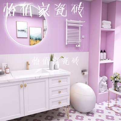 香芋紫色瓷砖厨房卫生间阳台墙砖地砖北欧花砖300x300浴室防滑砖图3