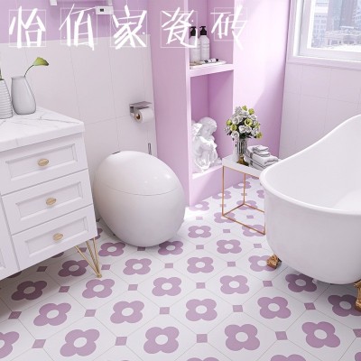 香芋紫色瓷砖厨房卫生间阳台墙砖地砖北欧花砖300x300浴室防滑砖图4