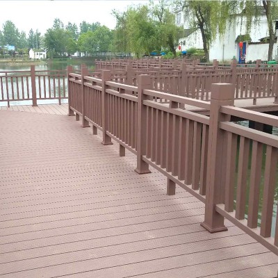 【绿品】塑木护栏扶手河道景区公园池塘市政户外围栏木塑栏杆护栏图3