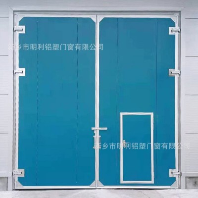 厂家制作铝合金工业平开门厂房大门消防通道门仓库门 简约工业门图2