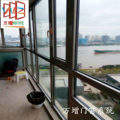 上海万增系统门窗供应宝山/闸北咖啡色铝合金门窗/阳台窗图3