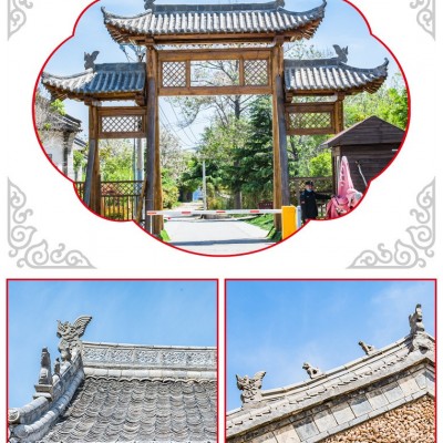 古建兽头青瓦仿古装饰吻兽小青瓦屋脊走兽垂兽仿古瓦寺庙屋顶兽头图5