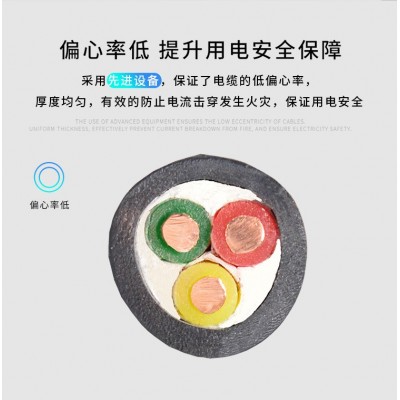 国标铜芯电力电缆线YJV 2 3 4 5芯×2.5 4 6平方户外三相工程电线图2
