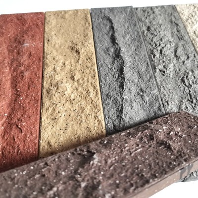 福建60x240mm凹凸面通体仿岩石面砖仿劈开砖别墅自建房外墙劈岩砖图2